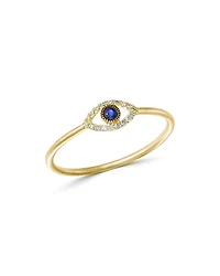 Meira T 14K Yellow Gold Evil Eye Blue Sapphire & Diamond Ring