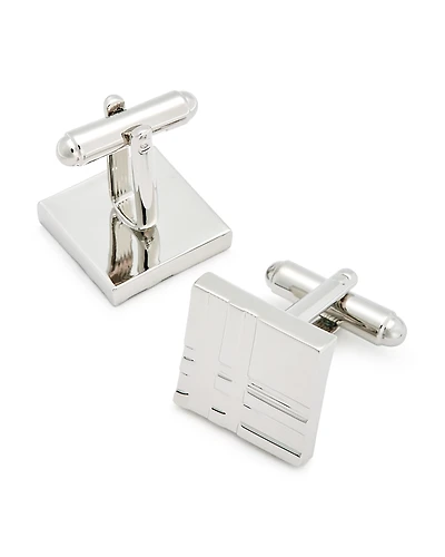 Link Up Engraved Plaid Square Cufflinks