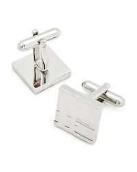 Link Up Engraved Plaid Square Cufflinks