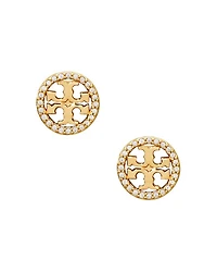 Crystal Circle Logo Stud Earrings