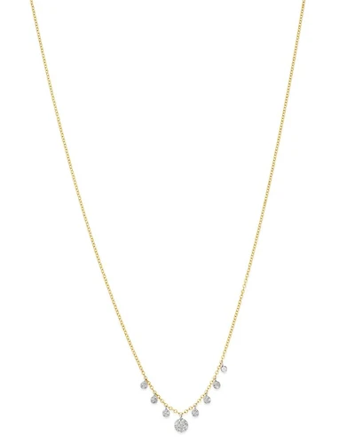 14K Yellow & White Gold Diamond Multi Disc Pendant Necklace, 18"
