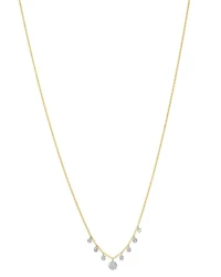 14K Yellow & White Gold Diamond Multi Disc Pendant Necklace, 18"
