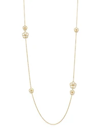 18K Yellow Gold Daisy Mother-of-Pearl & Diamond Station Necklace, 31" - Exclusive