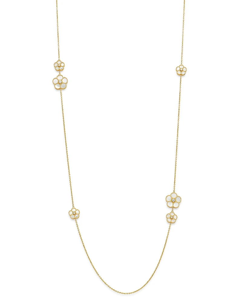Roberto Coin 18K Yellow Gold Daisy Mother-of-Pearl & Diamond Station Necklace, 31 - Exclusive