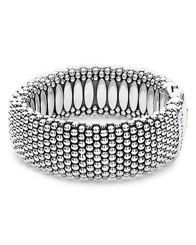 Lagos Sterling Silver Caviar Wide Bracelet
