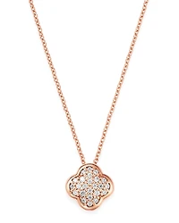 Bloomingdale's Fine Collection Pave Diamond Clover Pendant Necklace
