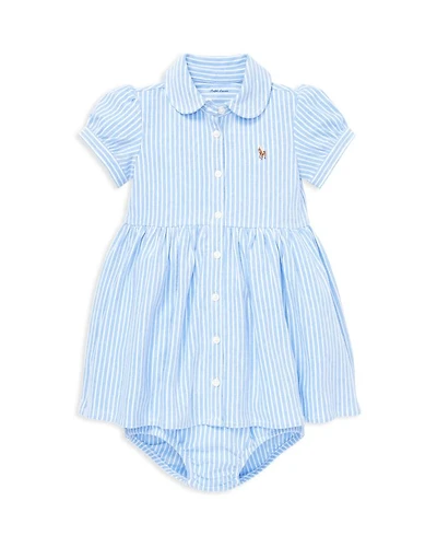 Girls' Striped Oxford Dress & Bloomers Set - Baby