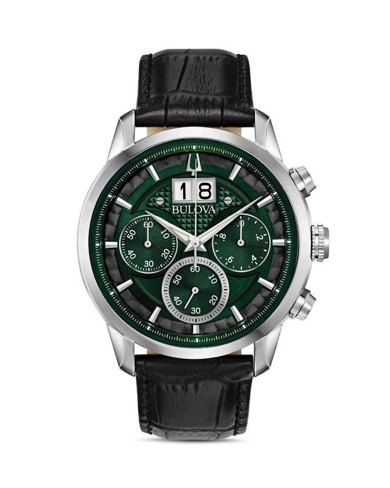 Sutton Classic Big Date Dark Green Dial Chronograph, 44mm
