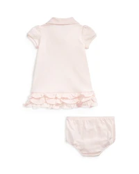 Girls' Ruffled & Embroidered Polo Dress with Bloomers - Baby