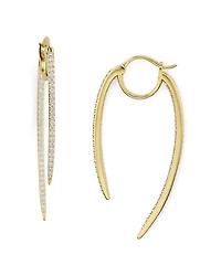 Nadri Curved Spike Hoop Earrings