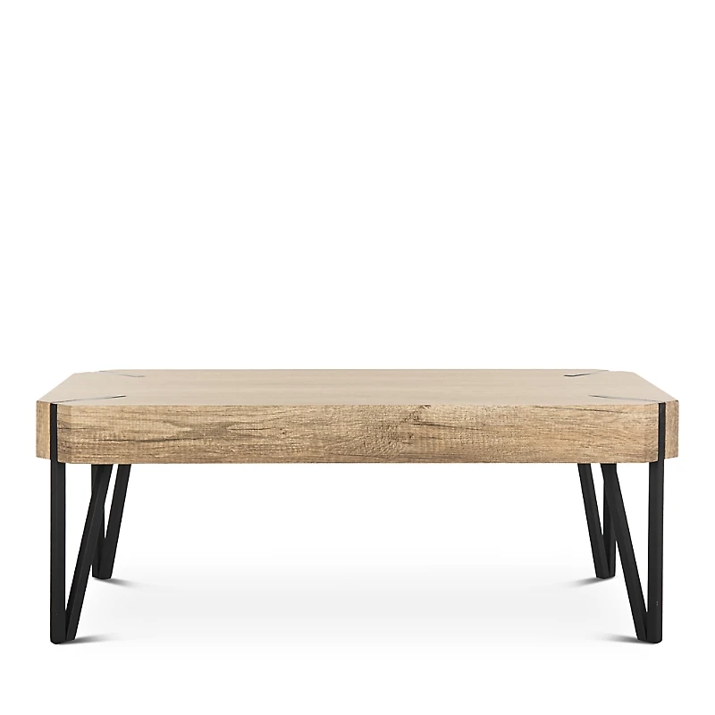 Safavieh Liann Rustic Mid-Century Wood Top Coffee Table