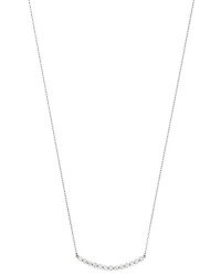 Diamond Bar Necklace in 14K White Gold, 0.75 tcw