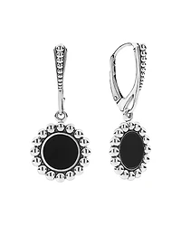 Lagos Sterling Silver Maya Black Onyx Drop Earrings