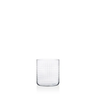 Nude Glass Finesse Grid Double Old Fashioned Whisky Glass, Set of 4