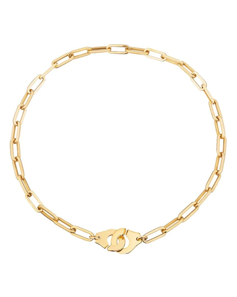 18K Yellow Gold Menottes Chain Link Necklace, 17.5"