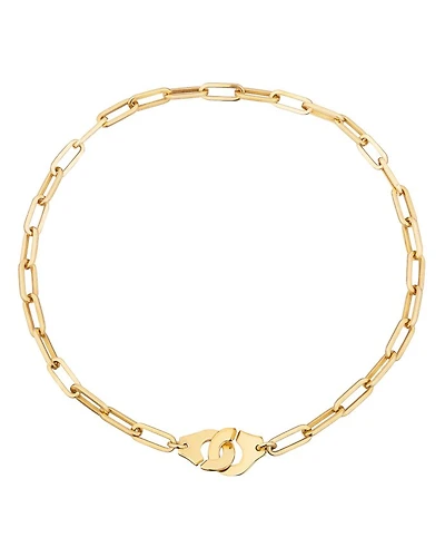 18K Yellow Gold Menottes Chain Link Necklace, 17.5"
