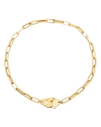 18K Yellow Gold Menottes Chain Link Necklace, 17.5"