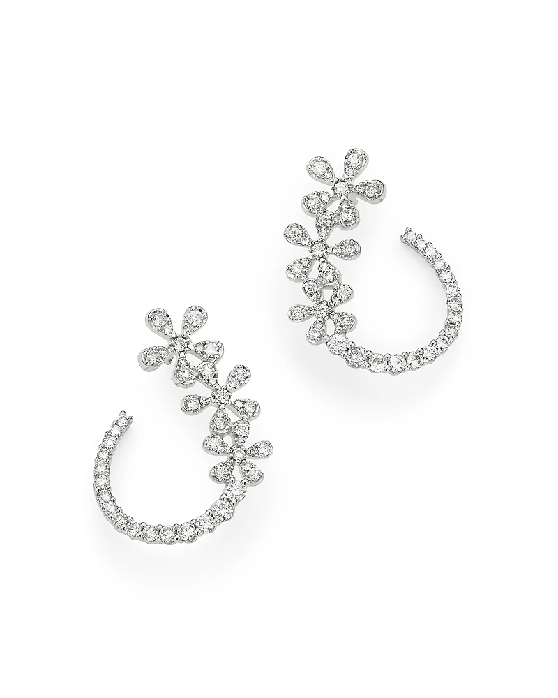 Bloomingdale's Fine Collection Diamond Flower Front-to-Back Earrings