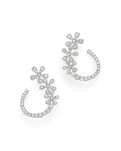 Bloomingdale's Fine Collection Diamond Flower Front-to-Back Earrings