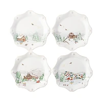 Juliska Berry & Thread North Pole Dessert/Salad Plate Assorted Set/4