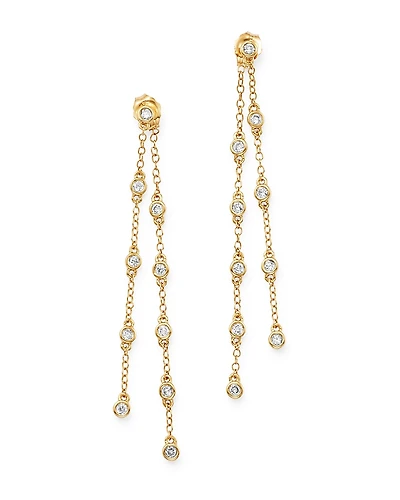Bloomingdale's Fine Collection Diamond Bezel Set Chain Station Drop Earrings