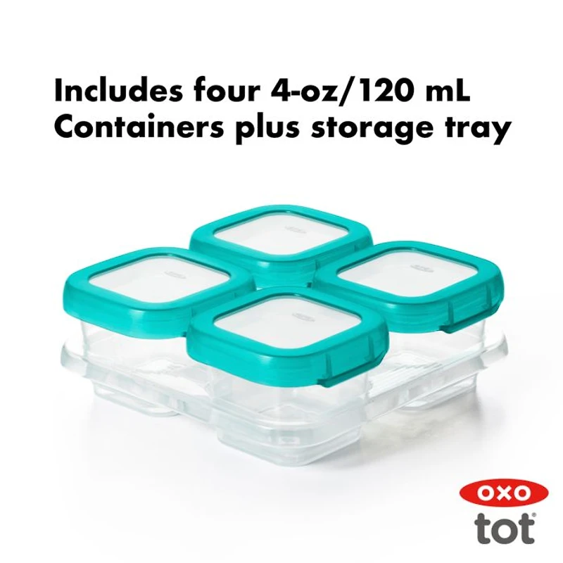 Tot 4-Piece Baby Blocks Freezer Storage Containers