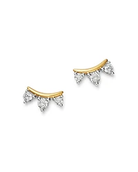 Bloomingdale's Fine Collection Diamond 3-Stone Stud Earrings