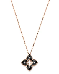 Roberto Coin 18K Rose Gold Venetian Princess Black & White Diamond Reversible Pendant Necklace, 18