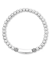 Sterling Silver Signature Caviar XOXO Station Bracelet