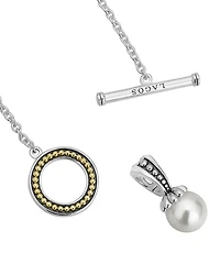 Sterling Silver Luna Cultured Freshwater Pearl Toggle Necklace, 18"