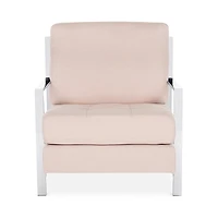 Safavieh Walden Modern Tufted Linen Chrome Accent Chair