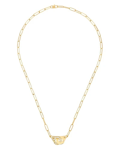 18K Yellow Gold Menottes Diamond Interlocking Link Necklace, 16.5" - Exclusive