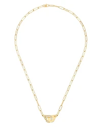 18K Yellow Gold Menottes Diamond Interlocking Link Necklace, 16.5" - Exclusive