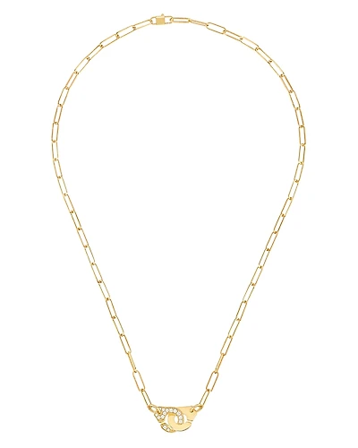 Dinh Van 18K Yellow Gold Menottes Diamond Interlocking Link Necklace, 16.5 - Exclusive