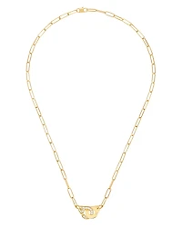 Dinh Van 18K Yellow Gold Menottes Diamond Interlocking Link Necklace, 16.5 - Exclusive