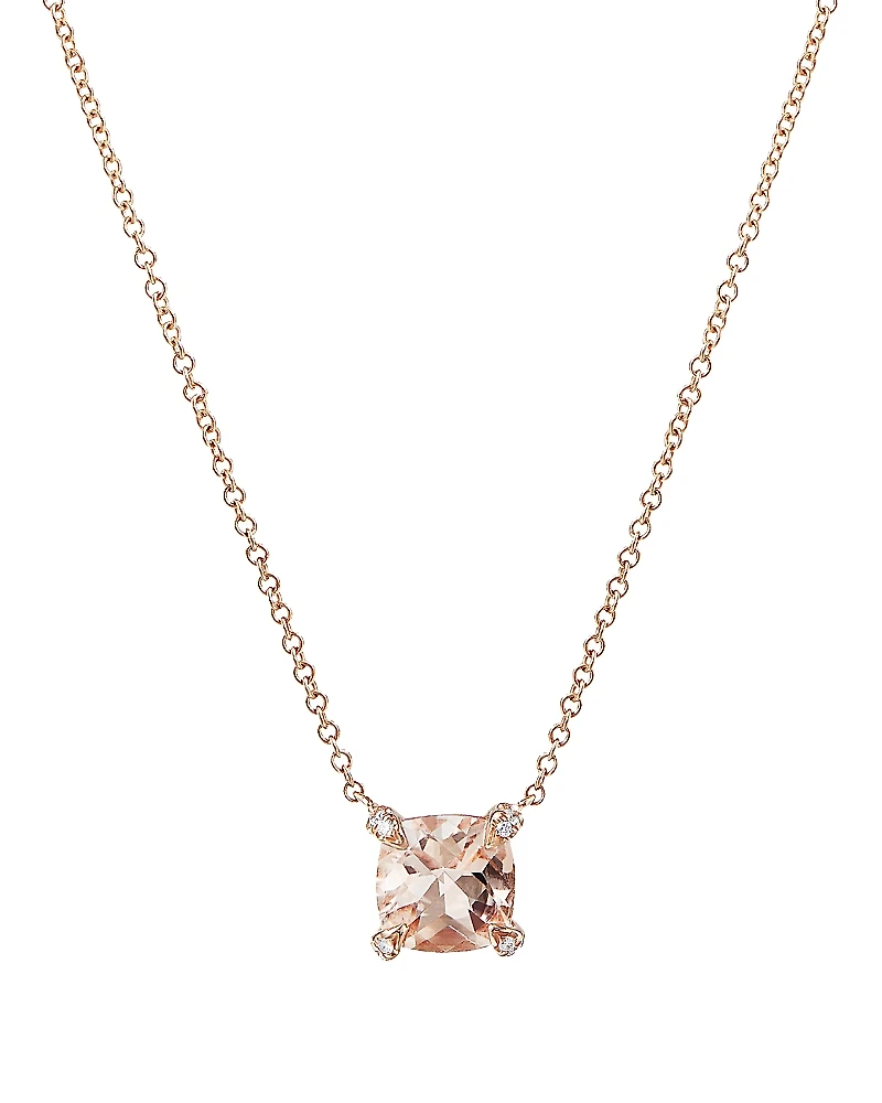 David Yurman Chatelaine Pendant Necklace with Morganite and Diamonds