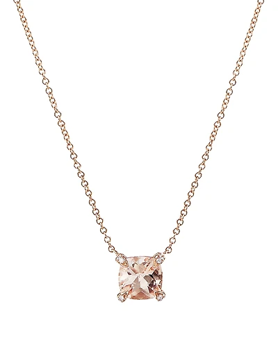 David Yurman Chatelaine Pendant Necklace with Morganite and Diamonds