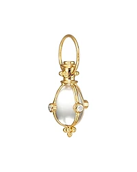 Temple St. Clair 18K Classic Amulet Pendant with Oval Rock Crystal and Diamond