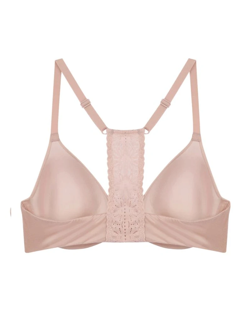Future Foundation Lace-Racerback Front-Close Contour Bra