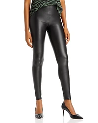 Aqua Faux Leather High Waist Leggings - Exclusive