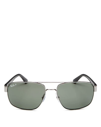 Polarized Brow Bar Aviator Sunglasses, 60mm