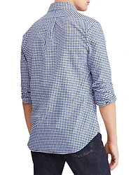 Classic Fit Long Sleeve Gingham Checked Button Down Shirt