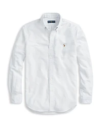 Classic Fit Long Sleeve Striped Cotton Oxford Button Down Shirt