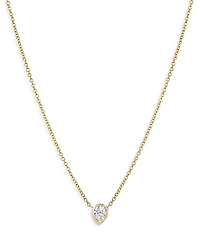 Zoe Lev 14K Yellow Gold Pear Diamond Bezel Pendant Necklace, 16-18
