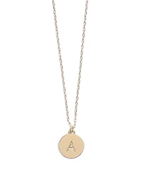 Mini Initial Pendant Necklace, 17"-20"
