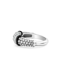 LAGOS Sterling Silver Black Caviar Diamond & Ceramic Statement Ring