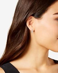 Pavé Huggie Hoop Earrings in Sterling Silver