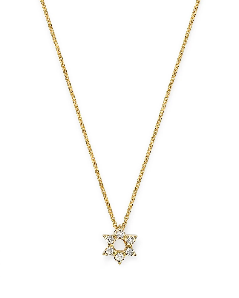 Roberto Coin 18K Yellow Gold Diamond Star of David Pendant Necklace, 16-18