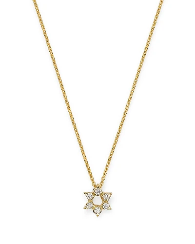 Roberto Coin 18K Yellow Gold Diamond Star of David Pendant Necklace, 16-18