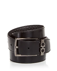 Salvatore Ferragamo Men's Gancini Embossed Reversible Leather Belt